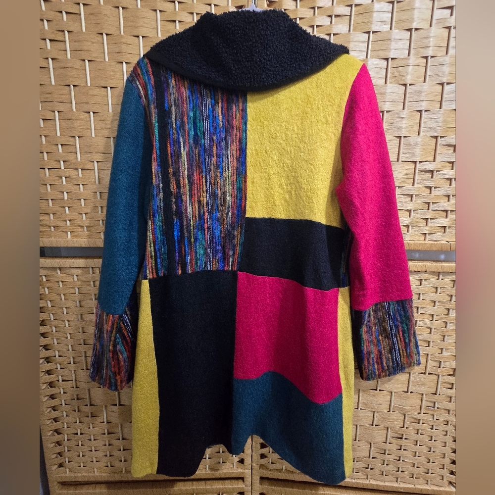 Multi Color Knit Patch Coat - image 2